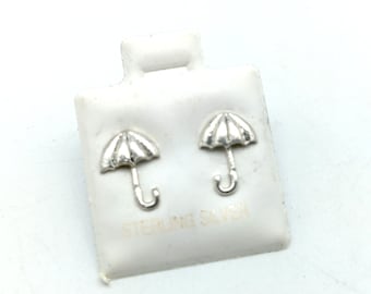 Small  Sterling Silver Umbrella Stud Earrings