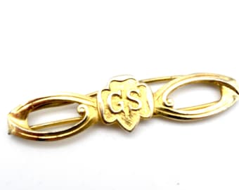 Gold Tone Girl Scouts Barrette / Hair Clip