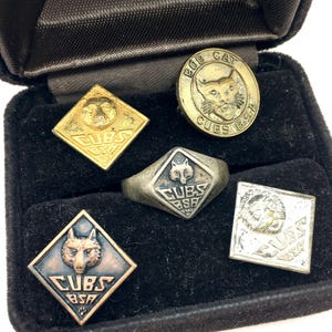 Sterling Boy Scouts / Cub Scouts Vintage Ring and Metal Pins