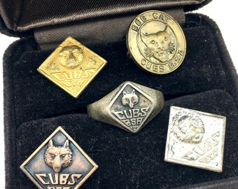 Sterling Boy Scouts / Cub Scouts Vintage Ring and Metal Pins