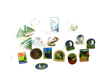 Large Lot of Enameled California Lapel Pins; Various Cities