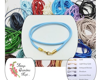 33 Colors! Custom Made 3mm Leather Cord Necklaces