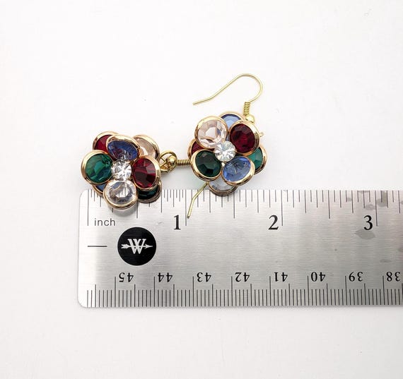 スワロフスキークリスタルフラワーダングルピアス - Etsy 日本
