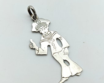 Vintage Sterling Silver Sailor Pendant