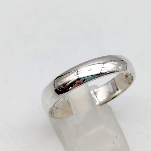 Simple Sterling Silver Wedding Band - 5mm Wide, Size I (UK) / Z+2 (US), 925 Silver
