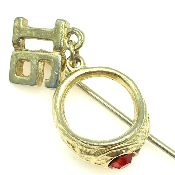 Vintage Class Ring 1991 Stick Pin Gem