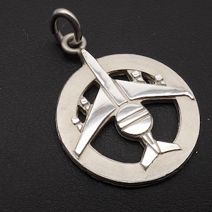 1970s Sterling Silver AWACS Airplane Pendant - Military Charm