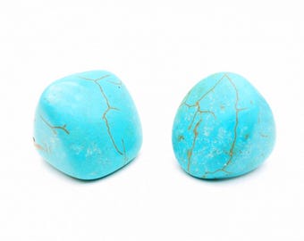 Choice of Carved Turquoise Blue Howlite Chunky Statement Rings - Sizes 6 & 7.5