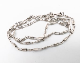 Antique Handmade 800 Silver Clip Chain Necklace  - 15.5"