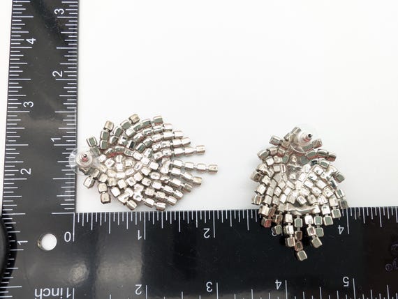 Silver Plated Rhinestone Dangle Waterfall Prom / … - image 8