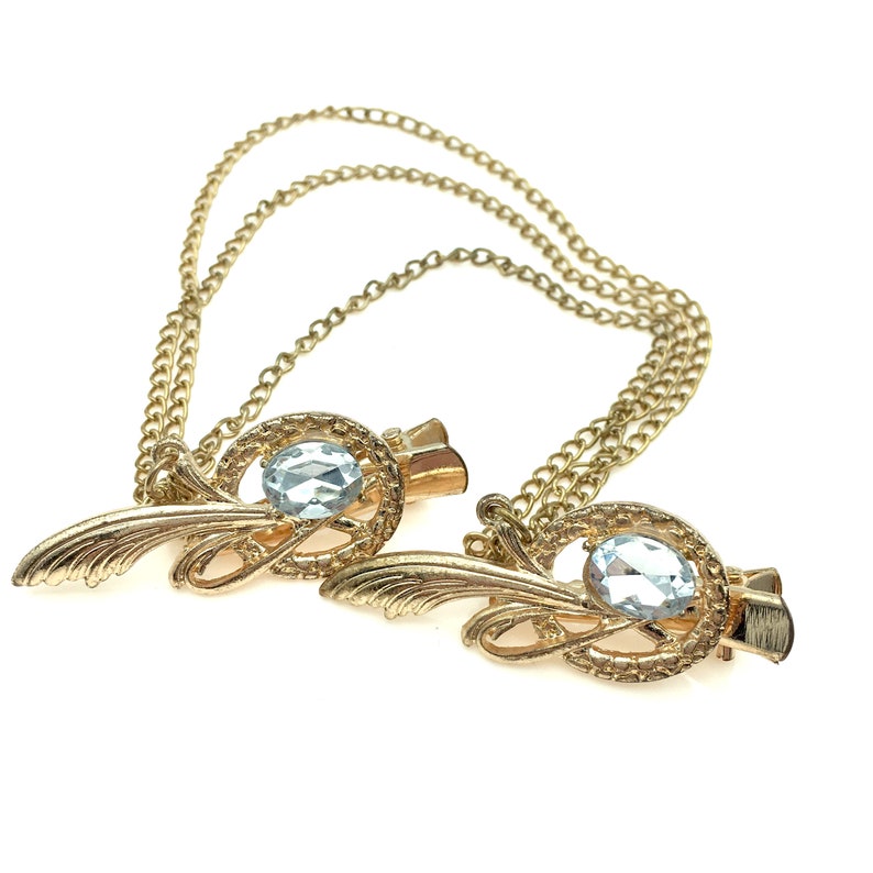 Vintage Goldtone /& Rhinestone Sweater Clip