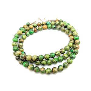 Vintage Sterling Silver & Green Turquoise Beaded Necklace Signed DTR, Jay King Mine Finds