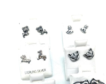 Sterling Silver Dog or Cat Stud Earrings