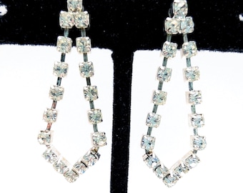 Minimalist Rhinestone Dangle Prom / Wedding Earrings