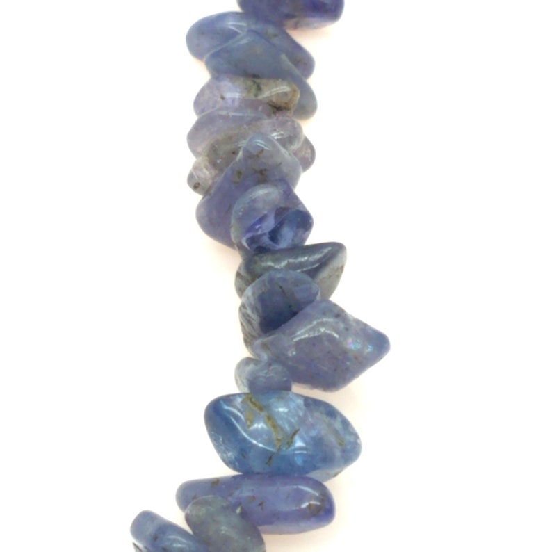 18 Purple Agate Chips Bead Strand Necklace With Sterling Clasp