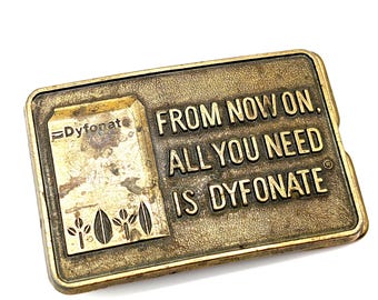 Vintage Bronze "All You Need is Dyfonate" Belt Buckle