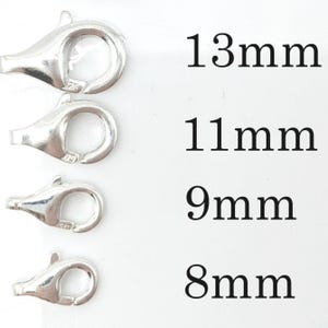 8-13mm Solid Sterling Silver Trigger Clasp / Lobster Clasps, No Jump Ring