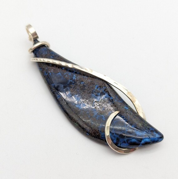 Vintage Artisan Blue Pietersite & Oxidized Sterlin