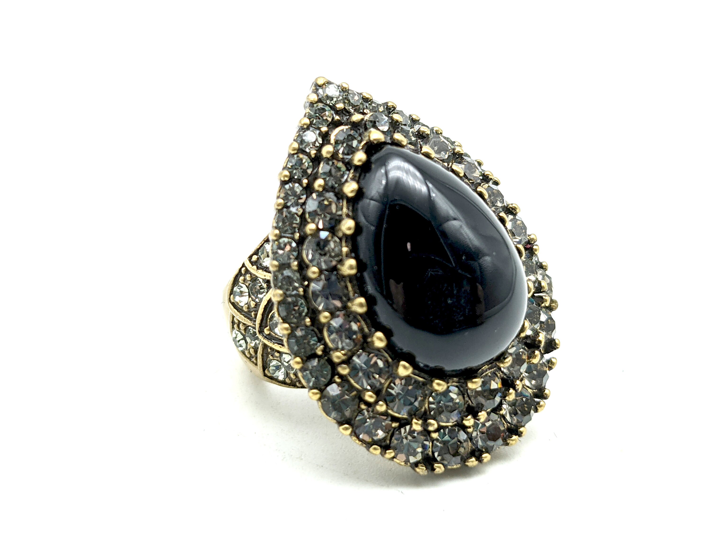 Vintage Heidi Daus Faux Onyx & Crystal Multi-stone Crystal - Etsy