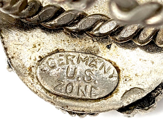 Vintage Germany US Zone Silver Tone & AB Rhinesto… - image 9