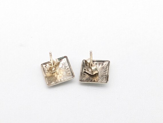 Vintage Square Sterling Silver Concho Stud Earrin… - image 4