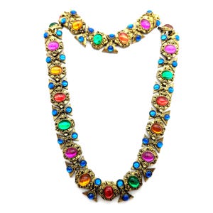 1970s Etruscan Style Gold Gripiox Glass Choker Necklace & Bracelet