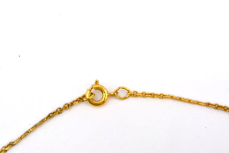 Vintage Avon Gold Tone & Black Enamel Star Flower Pendant Necklace 18 image 7