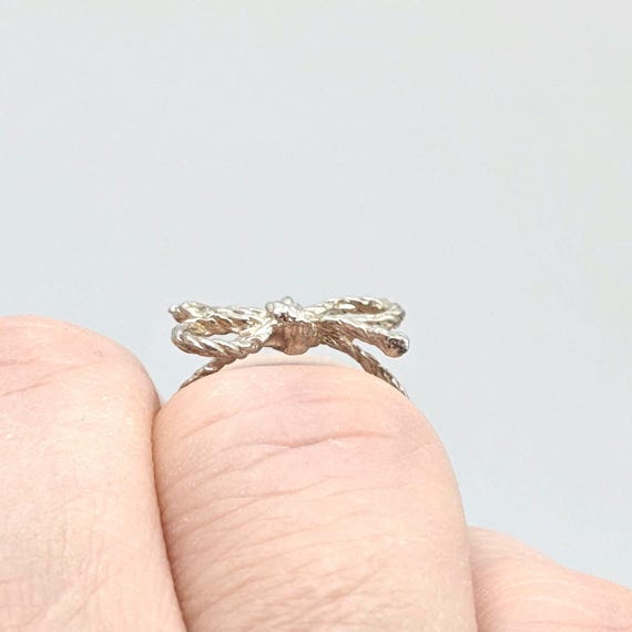 Sterling Silver Rope Bow Ring - image 8