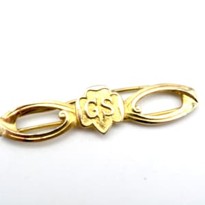 Vintage Gold Tone Girl Scouts Barrette / Hair Clip