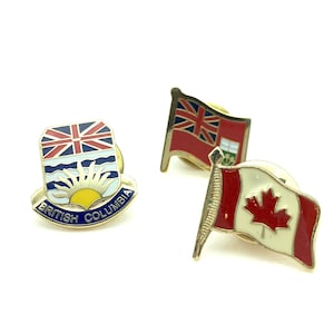 Lot of Vintage Canada, British Columbia Lapel Pins or Tie Tacks