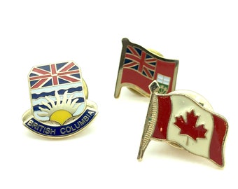 Lot of Vintage Canada, British Columbia Lapel Pins or Tie Tacks