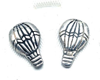 Dainty Sterling Silver Hot Air Balloon Stud Earrings