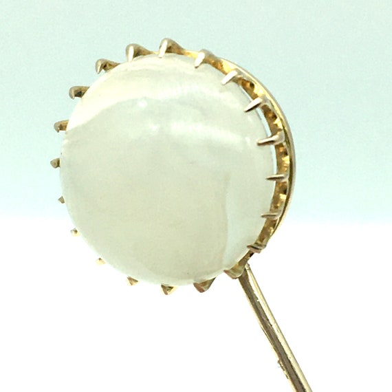 Antique 14K Gold & Moonstone Stick Pin - image 4