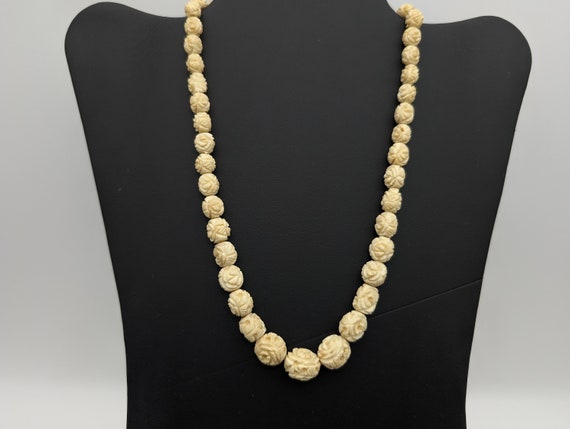 ★関税込★VINTAGE HOLLYWOOD★Pearl n Flower Beads Necklace★ VINTAGE 50s Pink Flower Necklace | Rhinestone & Faux Pearl