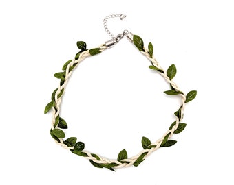 15 Colors! Leafy Cord Necklace or Choker - Custom Made