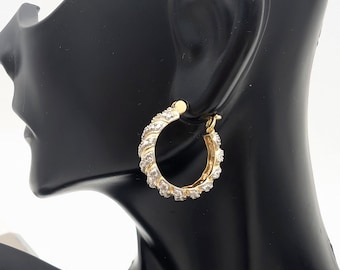 14k Gold Vermeil Over Sterling Silver Twisted Hoop Earrings - 20mm