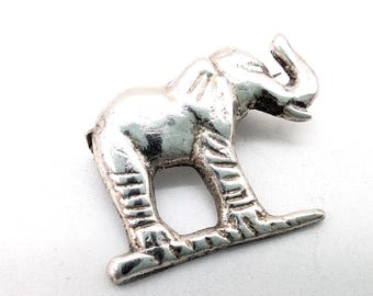 Dainty Mexico Sterling Silver Figural Elephant Brooch - 1"