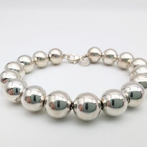 Vintage Sterling Silver 10mm Caviar Beaded Chain Bracelet - 7.25&quot;