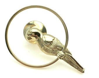 1980 Avon "Pretty Parrot" Lapel Pin or Tie Tack, New Condition in Original Box