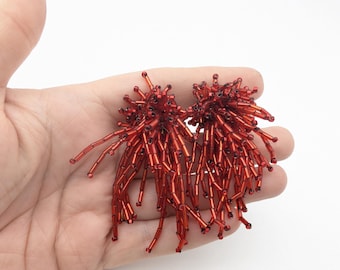 Choice of Vintage Beaded Fireworks Clip On Earrings