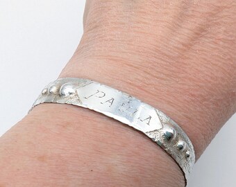 Sterling Silver Cuff Bracelet Engraved Paula