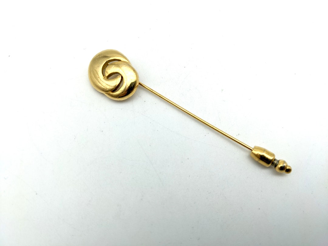 Vintage Trifari Gold Tone Swirl Stick Pin / Lapel picture photo