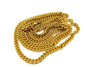 Kenneth J. Lane Gold Plated Textured Curb Link Chain Necklace - 36"