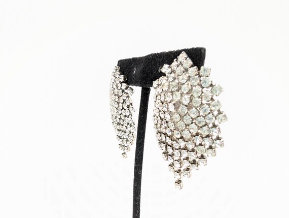 Silver Plated Rhinestone Dangle Waterfall Prom / … - image 5