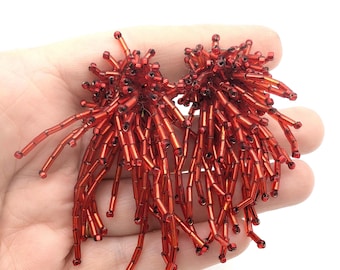 Beaded Fireworks Clip On Earrings - choice of Colors