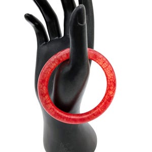 Red Blood Stone Jade Bangle Bracelet - 7"