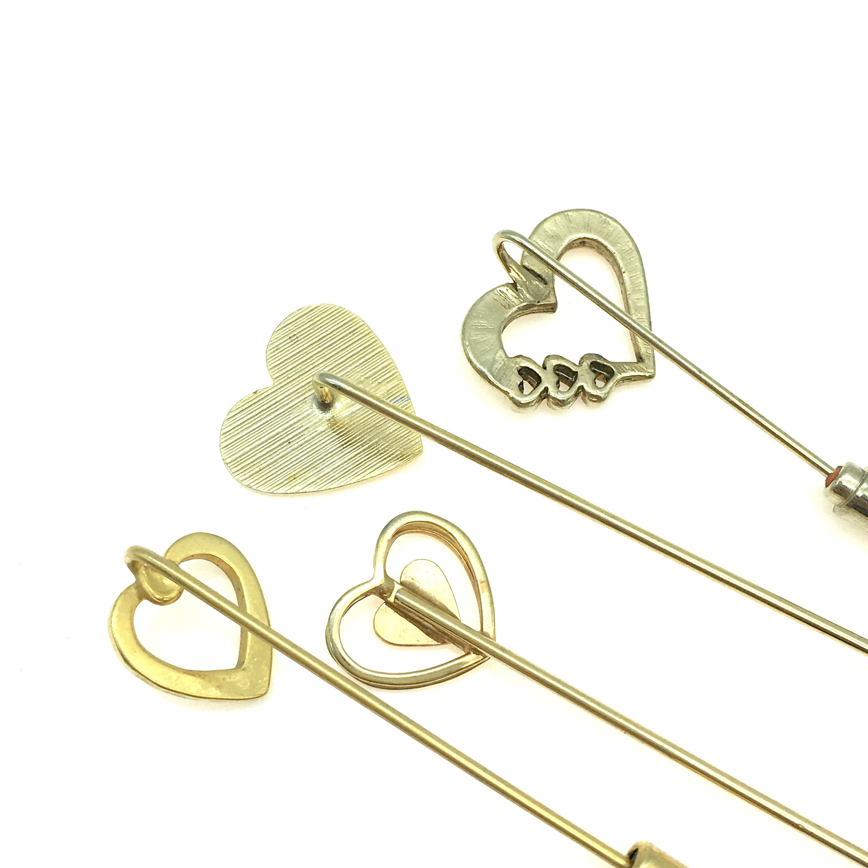 Lot of 4 Gold Tone Heart Stick Pins -  in 2023