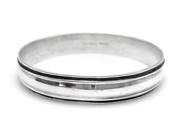 Heavy Sterling Silver Bangle Signed Greenfield Village - 8"