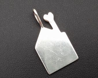 Vintage Sterling Silver House Pendant or Charm, Engraveable