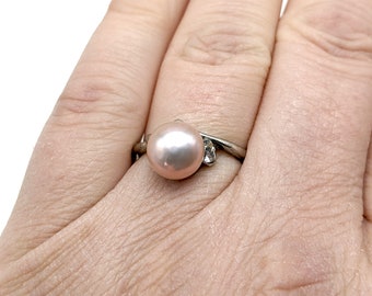 Vintage Silver Plated Cultured Pearl Ring - Choice of Colors